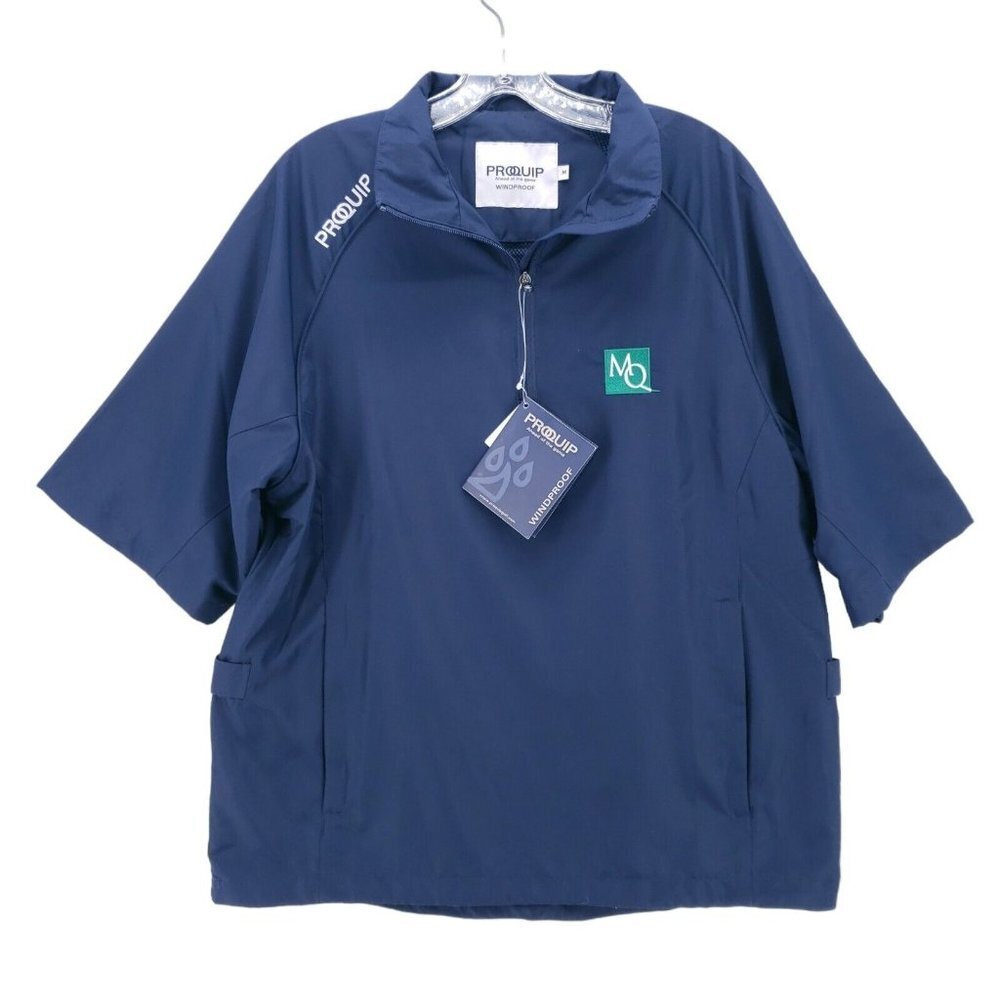 NWT PROQUIP  Blue 1/4 Zip Golf Pullover Windproof Half Sleeve Ultralite MEDIUM